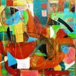 Abstract painting with a lot of different colours