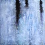 As the title says, this work is done with mainly black and white paint, it is a very simple looking work with only very few visible marks although there are lots of hidden marks underneath.